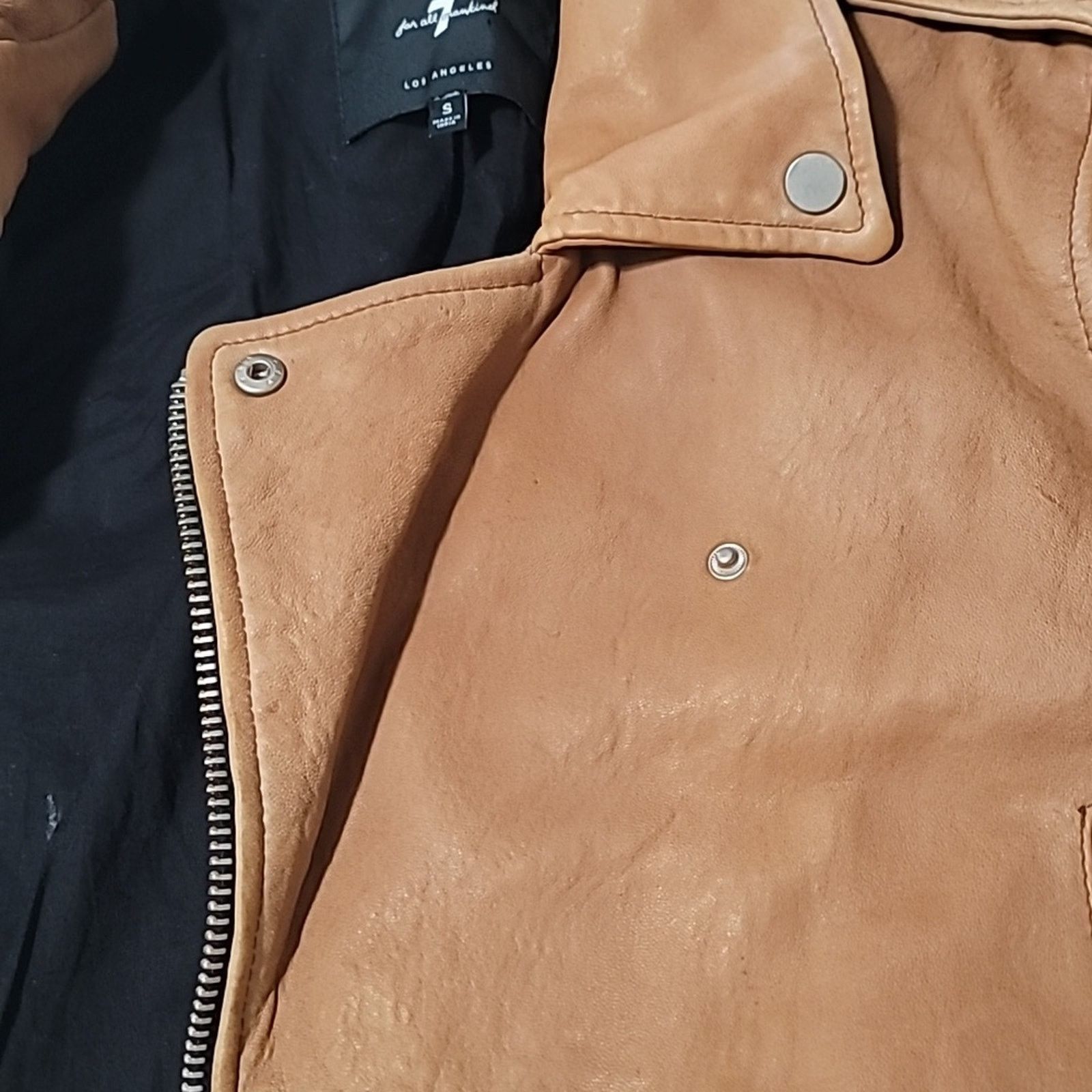 7 For All Mankind COPY - 7FAM Leather Moto Jacket! Size M / US 6-8 / IT 42-44 - 13 Thumbnail