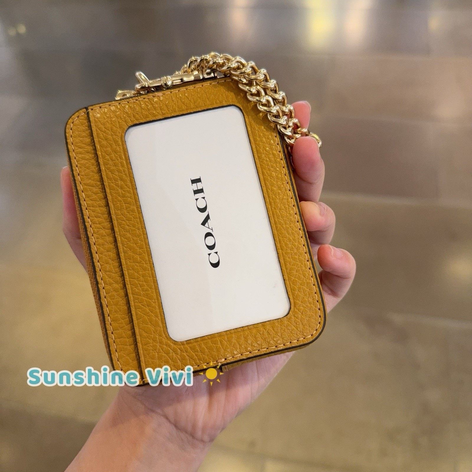 Coach NWT Coach Zip Card Case Leather 6303 Gold/Ochre Size ONE SIZE - 3 Thumbnail