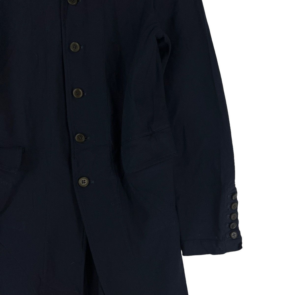 Comme des Garcons 🔥Rich Black - Vtg 80’s Long Jacket Asymmetrical Button Size M / US 6-8 / IT 42-44 - 5 Thumbnail