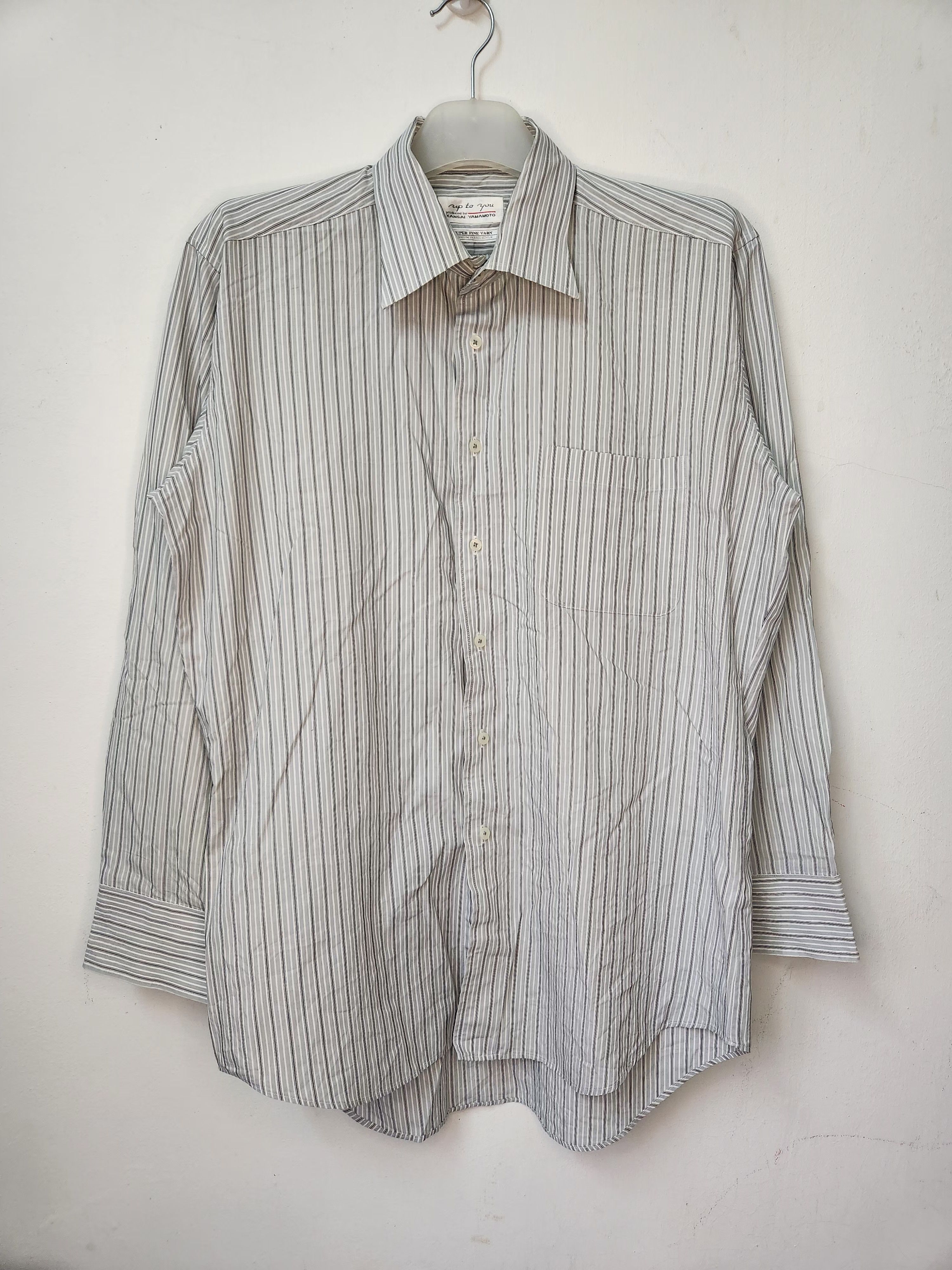 Japanese Brand Kansai Yamamoto Striped Button Up Shirt Size US XL / EU 56 / 4 - 1 Thumbnail