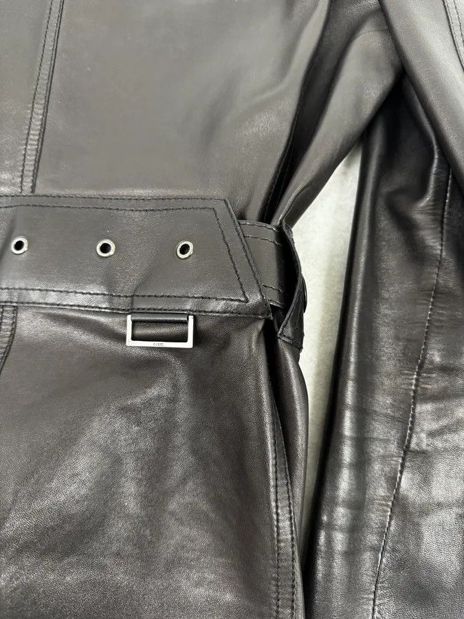 Gucci AW1999 Gucci Black Silver Belted Premium Leather Jacket by Tom Ford Size M / US 6-8 / IT 42-44 - 8 Thumbnail