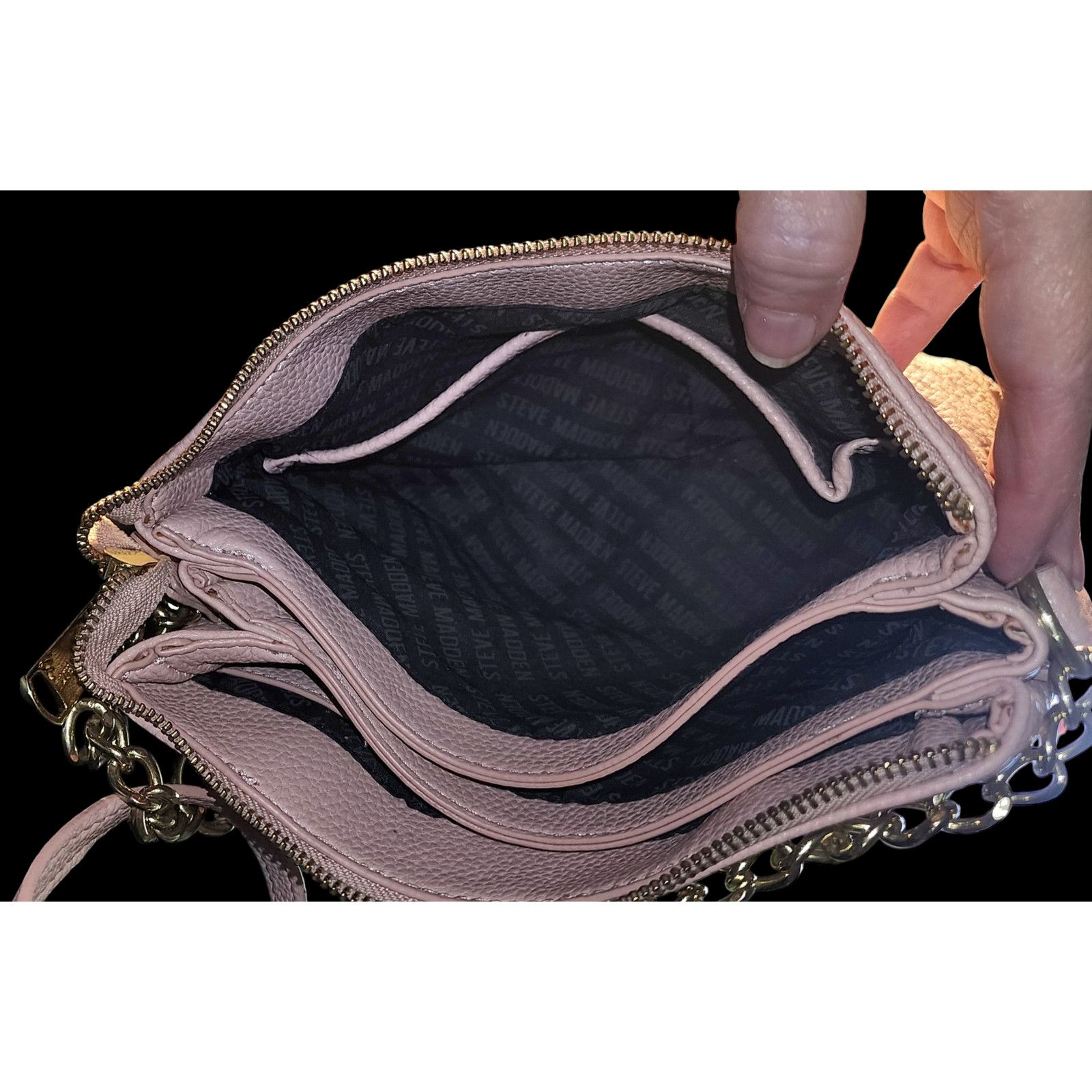 Steve Madden Steve Madden laser cut faux-leather crossbody shoulder bag. Size ONE SIZE - 5 Thumbnail