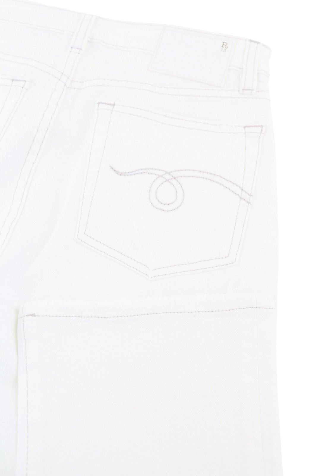 R13 KICK FIT 27 Bale White Flared Cropped Light Jeans 86195 Size 27" / US 4 / IT 40 - 10 Thumbnail