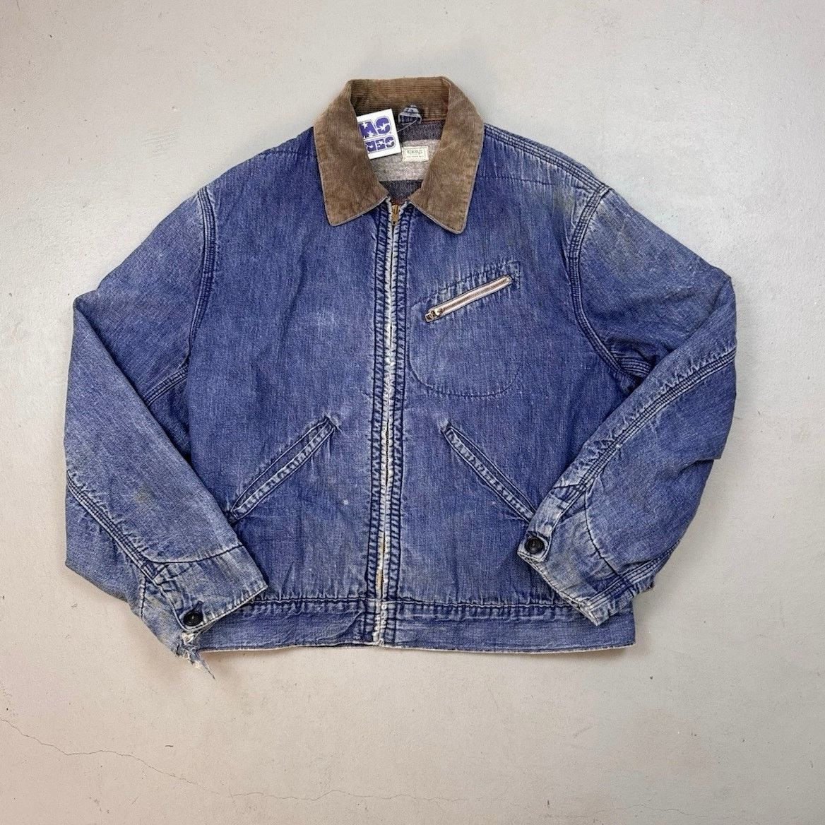 1950's Hercules Denim Blanket Lined Workwear Jacket Size L