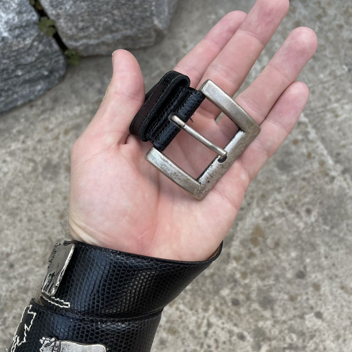 Vintage Vintage Belt Leather with Cow Japanese Style Y2K 90s Style Size ONE SIZE - 4 Thumbnail