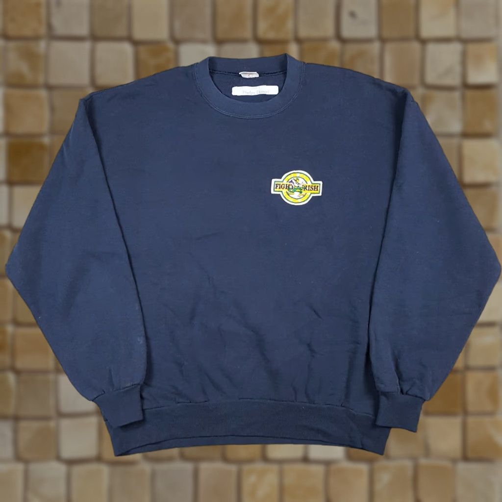 Jerzees VINTAGE Notre Dame Fighting Irish Football XL Pullover Crewneck Sweatshirt Mens XL Blue 90s Size US XL / EU 56 / 4 - 1 Thumbnail