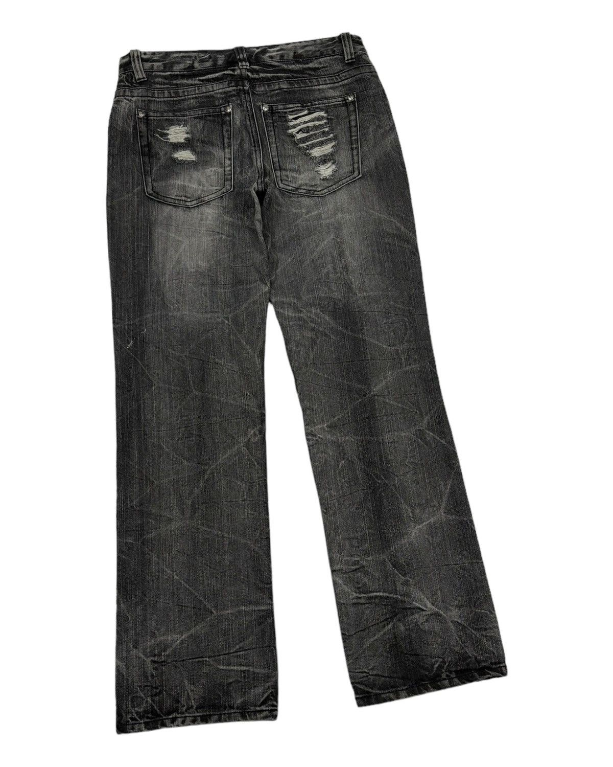 Le Grande Bleu (L.G.B.) 🔥RARE VINTAGE JAPANESE PROSPERITY DENIM DISTRESS JEANS Size US 32 / EU 48 - 4 Thumbnail