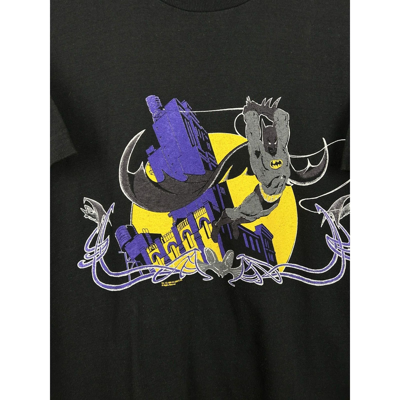 DC Comics 80s Vintage Batman 1989 DC Comics Single Stitch Rare T-Shirt Size US XL / EU 56 / 4 - 2 Thumbnail