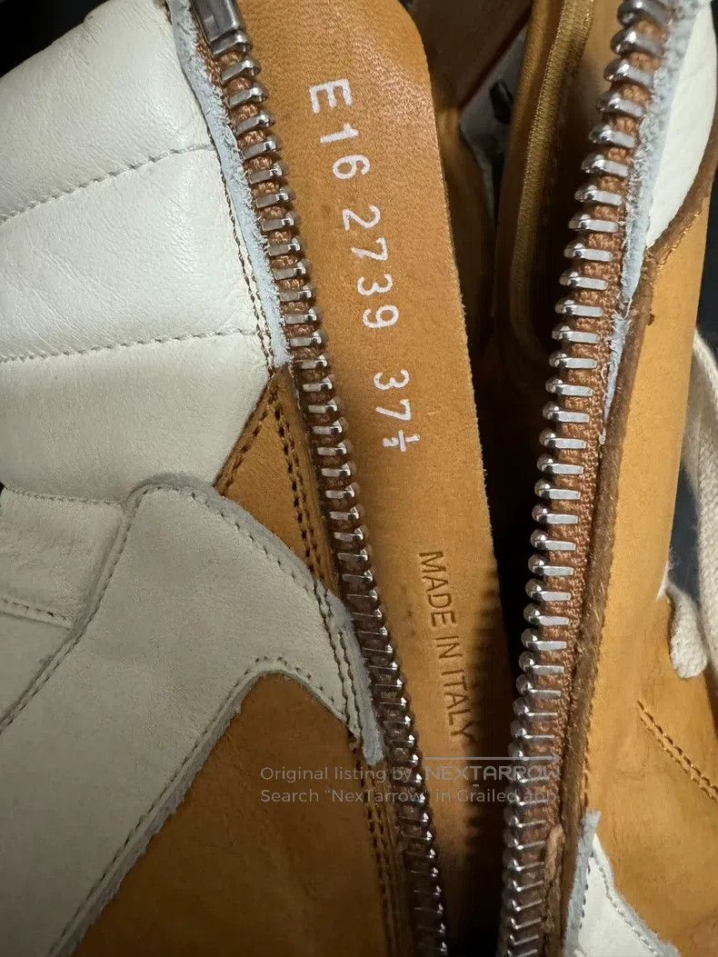 Rick Owens Rick Owens White and Orange Leather Inverted Triangle Size US 7 / IT 37 - 9 Thumbnail