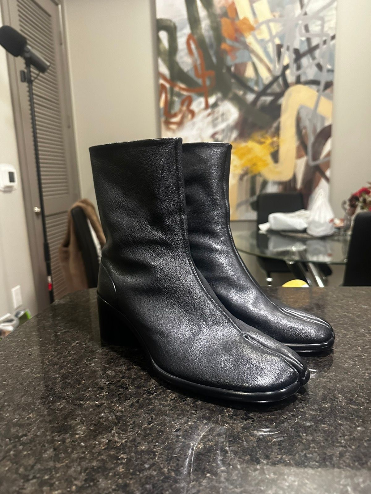 Pre-owned Maison Margiela Tabi Boots In Black