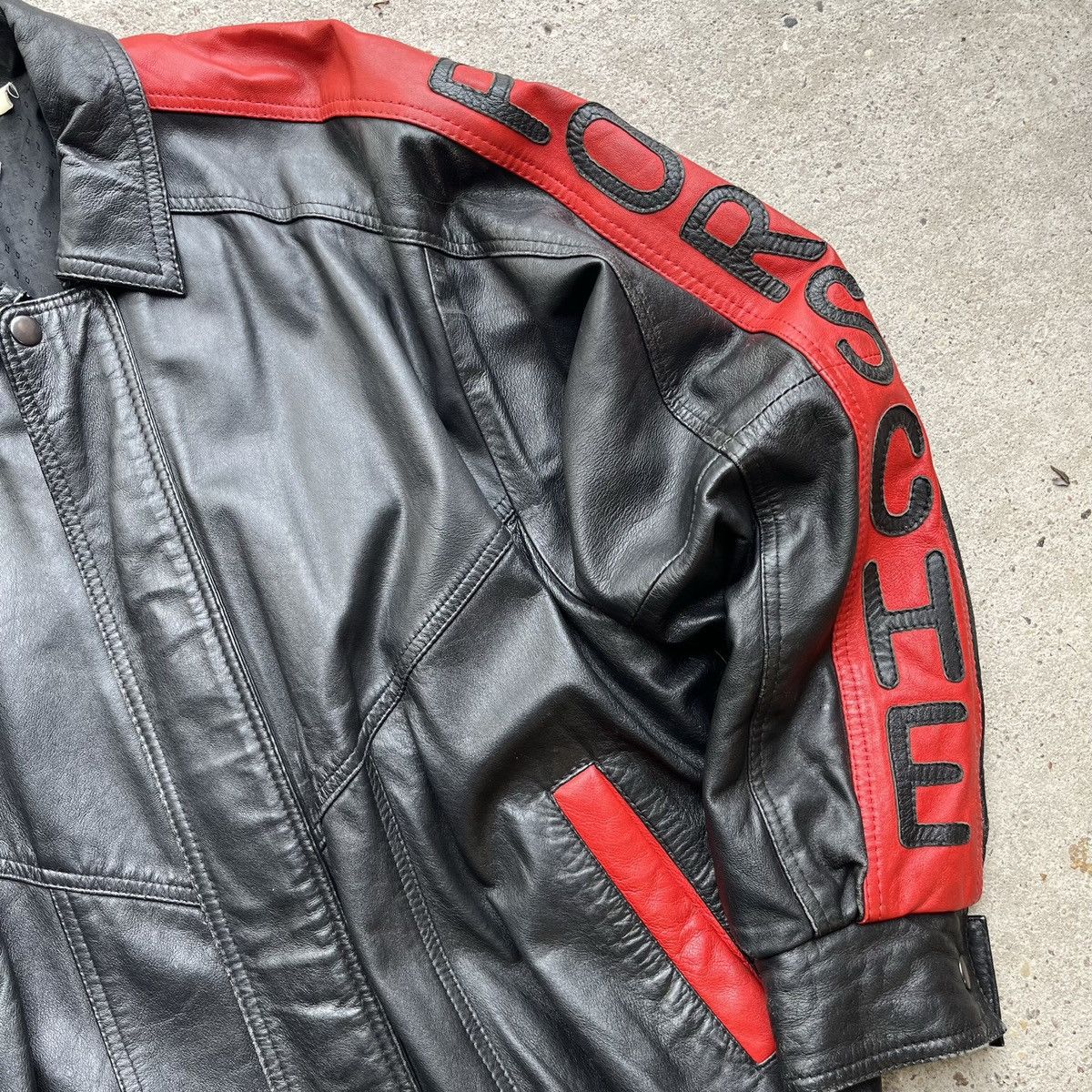 Porsche Design × Vintage PORSCHE RACING LEATHER JACKET BIG LOGO CAR F1 VINTAGE Size US M / EU 48-50 / 2 - 6 Thumbnail