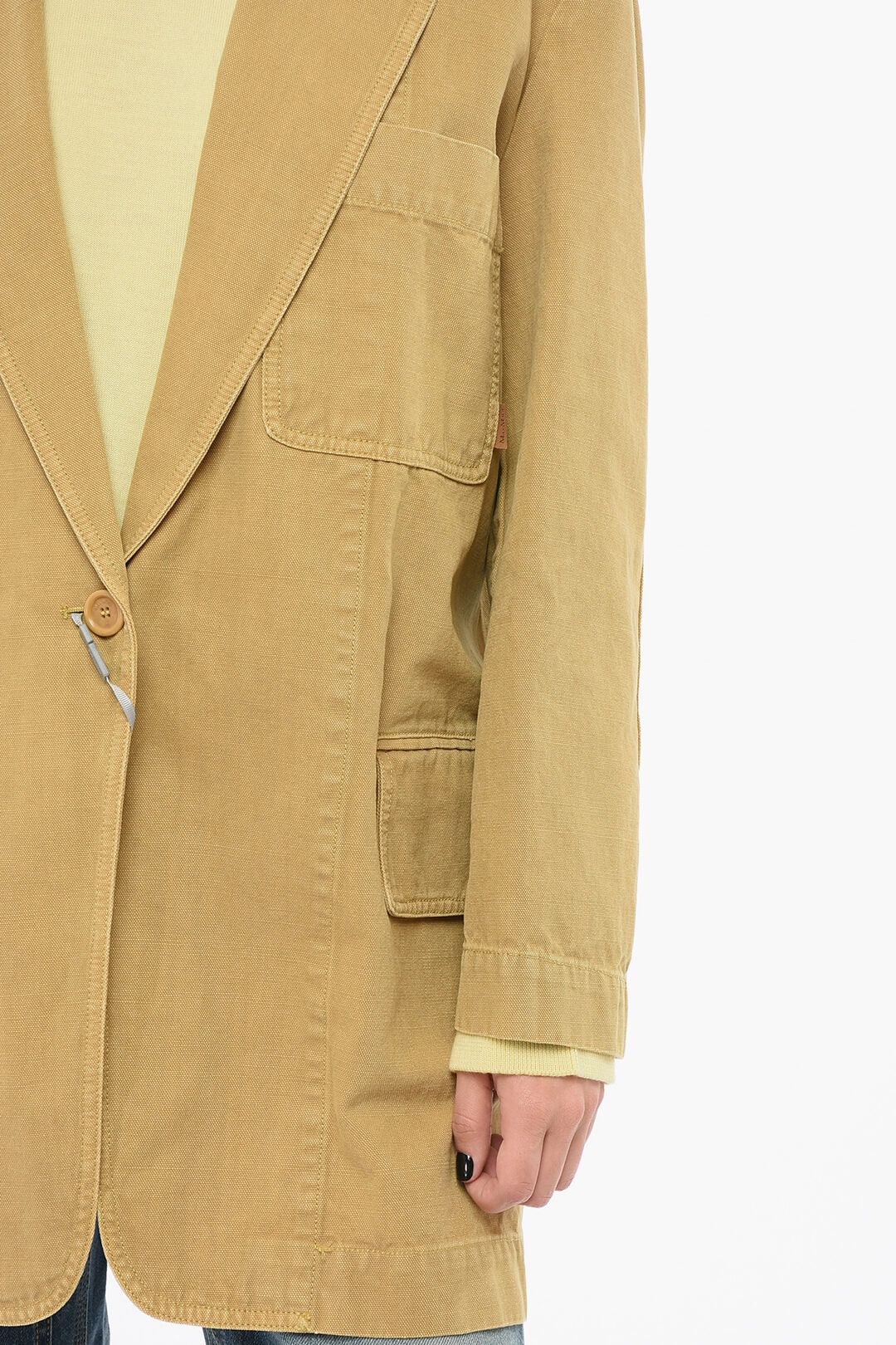 Max Mara og1mm0426 Canvas Jacket in Yellow Size S / US 4 / IT 40 - 3 Thumbnail