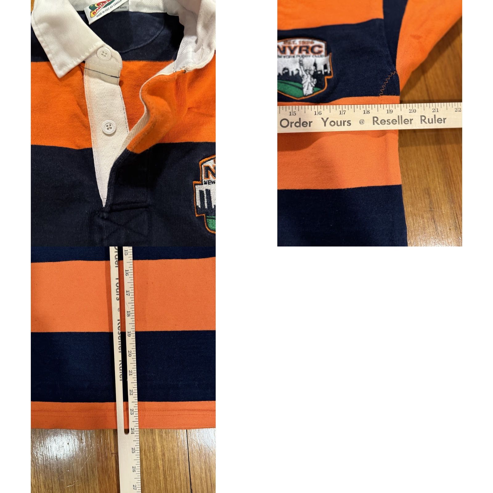 Barbarian VINTAGE Barbarian New York Rugby Club NYRC Polo Long Sleeve Size S Regular Men Orange/Blue Rugby School Canada Made Size US S / EU 44-46 / 1 - 8 Thumbnail