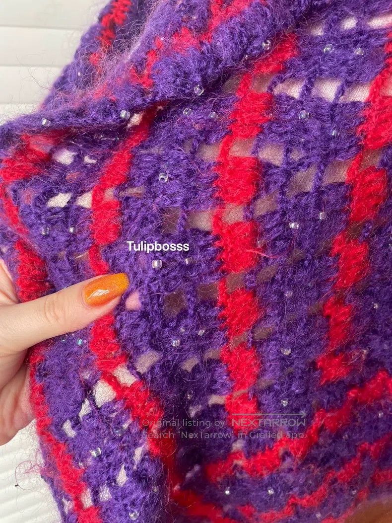 Comme des Garcons Comme Des Garcons Contrast color beaded knit jacket Size S / US 4 / IT 40 - 9 Thumbnail