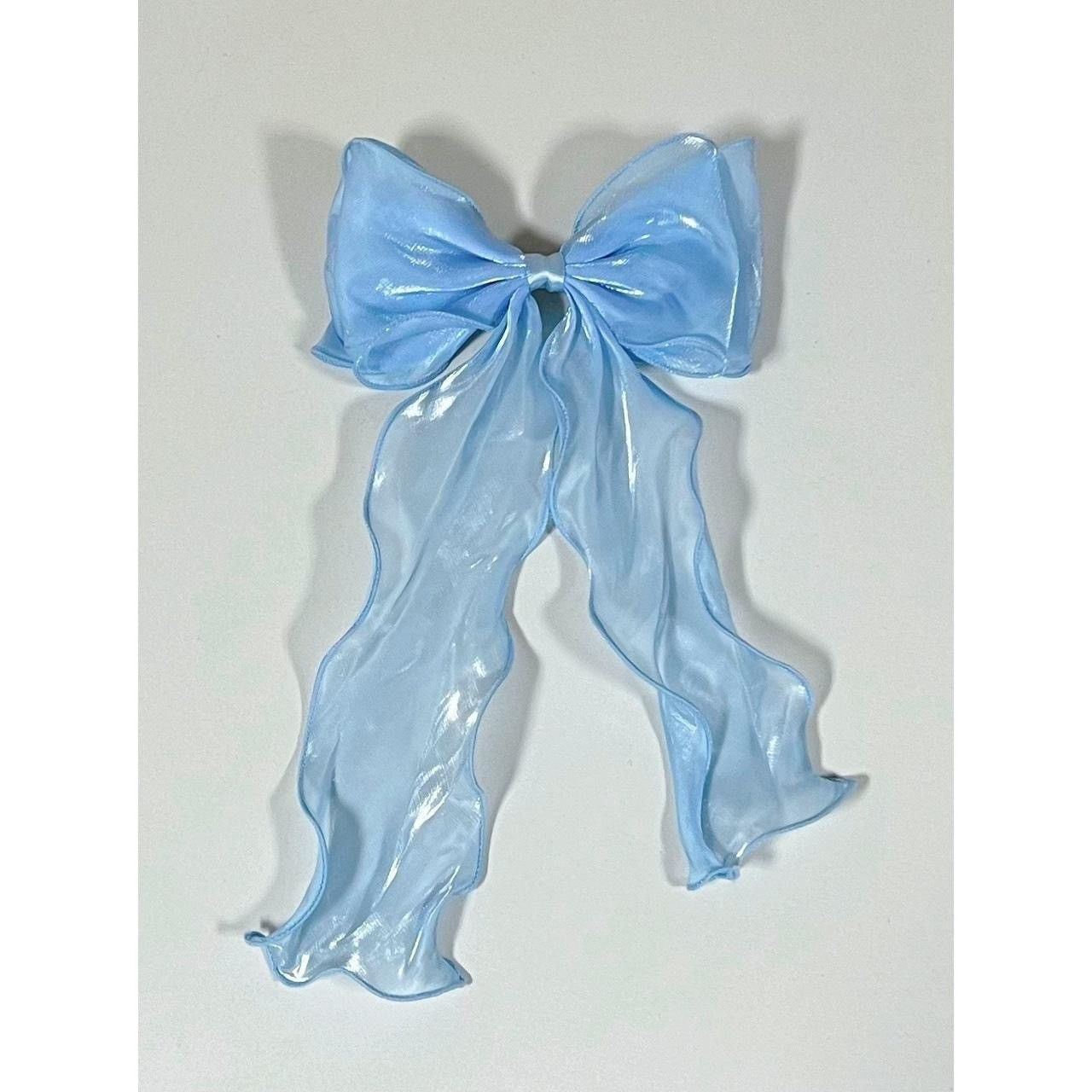 Japanese Brand × Vintage Blue Frill Bow Hair Clip Accessory 🩵 #hair #bow #kawaii Size ONE SIZE - 1 Thumbnail