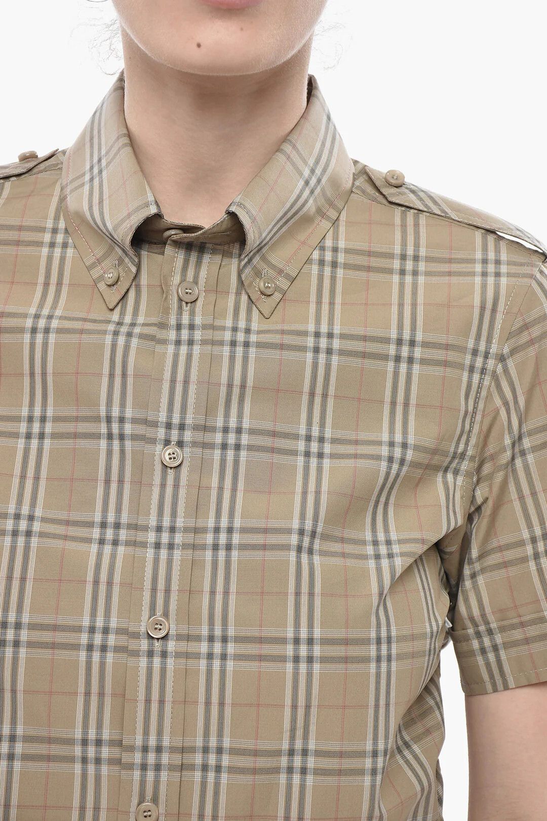 Burberry og1mm0426 Tartan Cotton Shirt in Beige Size M / US 6-8 / IT 42-44 - 3 Thumbnail