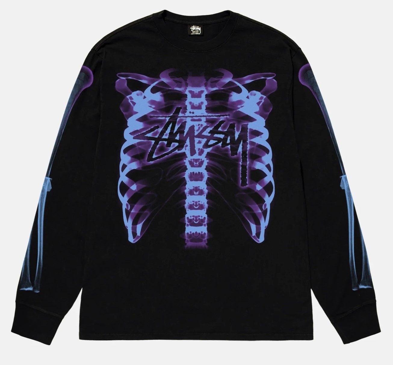Stussy RIB CAGE 3M Long Sleeve Tee T-Shirt Black - XL - NWT