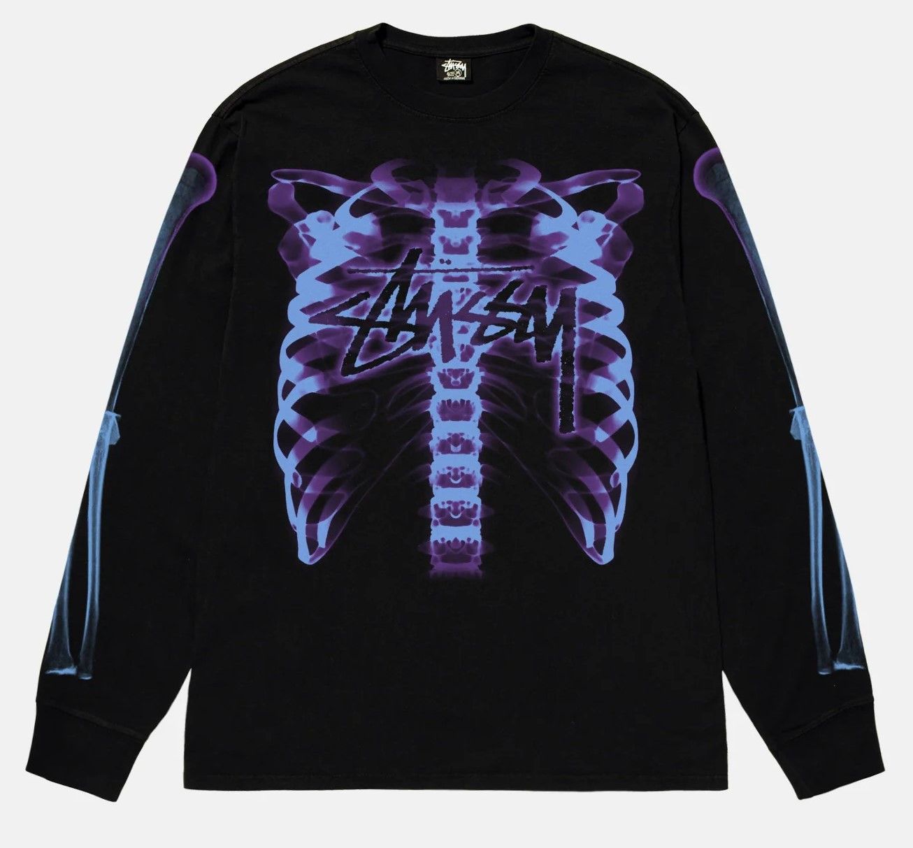 image of Stussy Rib Cage 3M Long Sleeve Tee T-Shirt Black - XL - Nwt, Men's