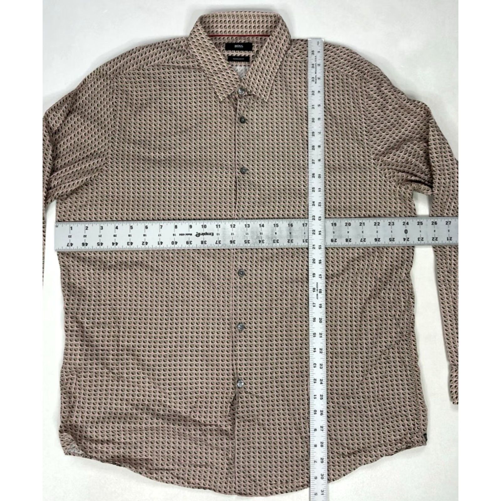 Hugo Boss VINTAGE Hugo Boss Button Up Shirt Men Slim XXL Beige Long Sleeve Size US XXL / EU 58 / 5 - 6 Thumbnail