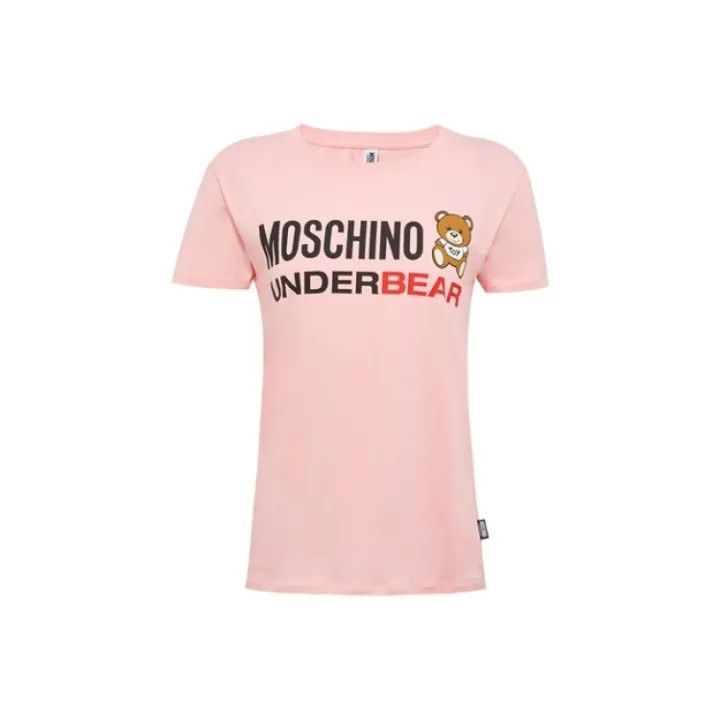 Moschino Moschino Pink Underbear Short Sleeve T-Shirt 0079 Size L / US 10 / IT 46 - 1 Thumbnail