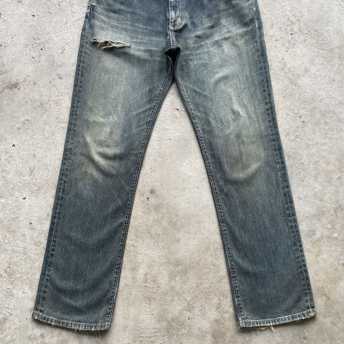 Wrangler W33x32💥 Vintage Wrangler Faded Distressed Denim Jeans Pants Size US 33 - 4 Thumbnail