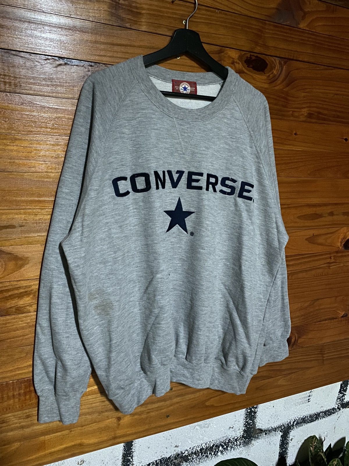 Converse Vintage Converse All Star Crewneck Sweatshirt – 1990s Grey Size US XXL / EU 58 / 5 - 5 Thumbnail