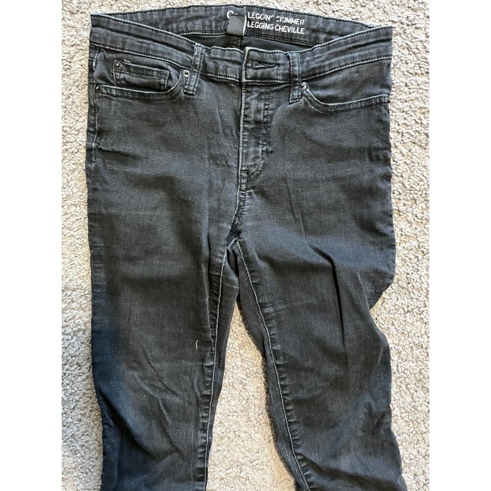 Gap Gap Jeans Womens Skinny Skimmer Black Denim Zip Ankle Stretch 27in Inseam Mid Rise Regular Fit Size 4 Womens Gap 1969 Size 27" / US 4 / IT 40 - 2 Thumbnail
