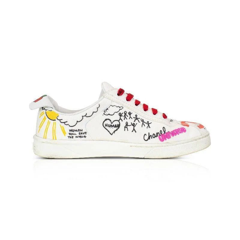 Chanel Chanel x Pharrell Sneakers- White Graffiti Low- 38 Size US 8 / IT 38 - 3 Thumbnail