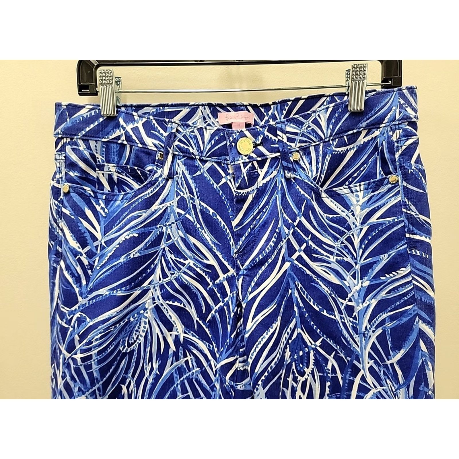 Lilly Pulitzer NWT Lilly Pulitzer Skinny Crop Pants Womens 10 Twilight Blue Size 32" / US 10 / IT 46 - 2 Thumbnail