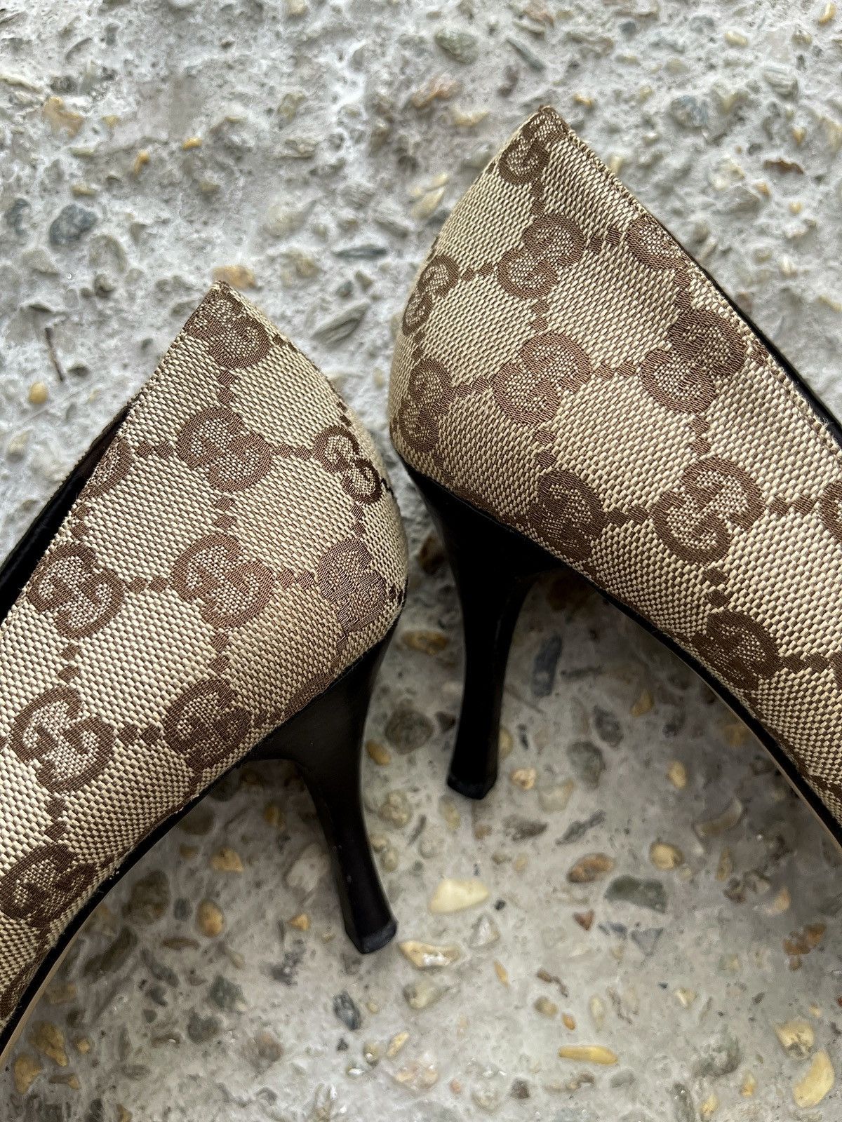 Gucci Bow Canvas Pumps Monogram Size US 6.5 / IT 36.5 - 6 Thumbnail