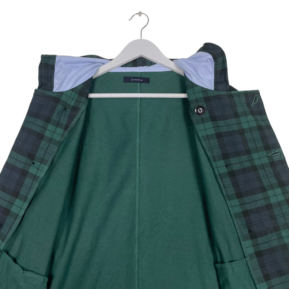 Hysteric Glamour × Japanese Brand × RAGEBLUE 💥RAGEBLUE CHECKED GREEN BLUE HOODIE JACKET Size US M / EU 48-50 / 2 - 12 Thumbnail