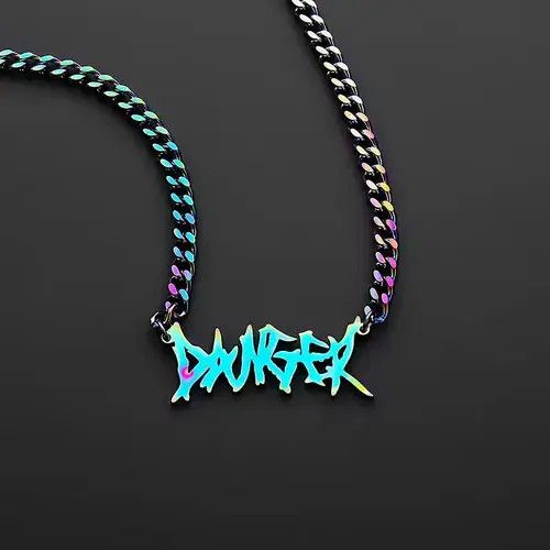 Jewelry DANGER Pendant Necklace Chain Size ONE SIZE - 3 Thumbnail