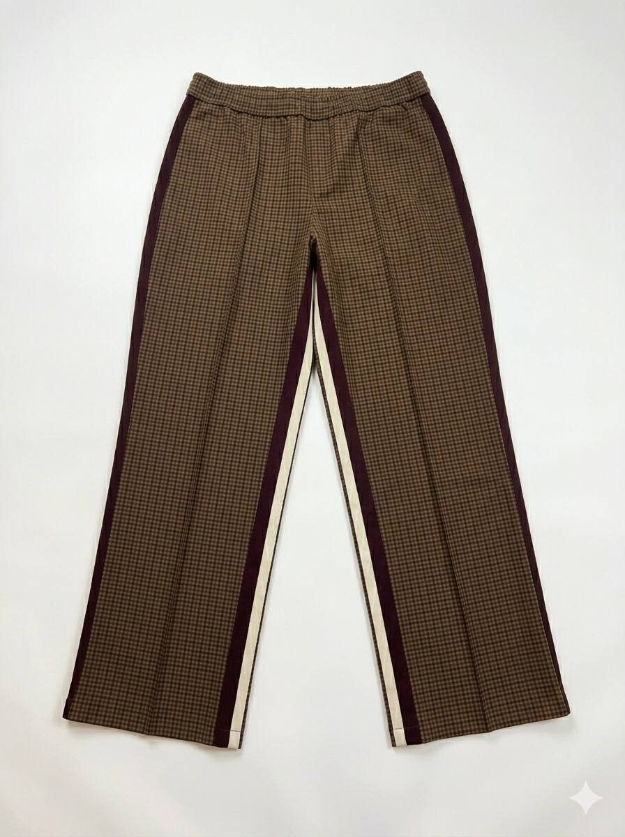 Zara Zara Gingham Wide Leg Track Pants Brown Plaid Side Stripe L Size 34" / US 12 / IT 48 - 2 Thumbnail