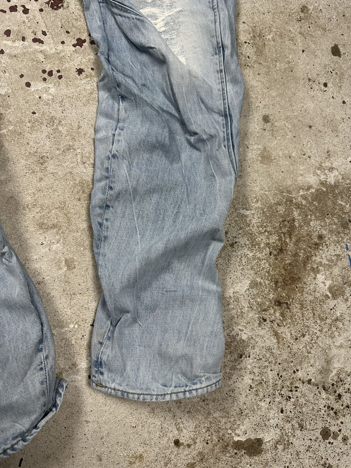G-Star Vintage Y2K G Star Raw Distressed Blue Loose Tapered Size US 30 / EU 46 - 4 Thumbnail