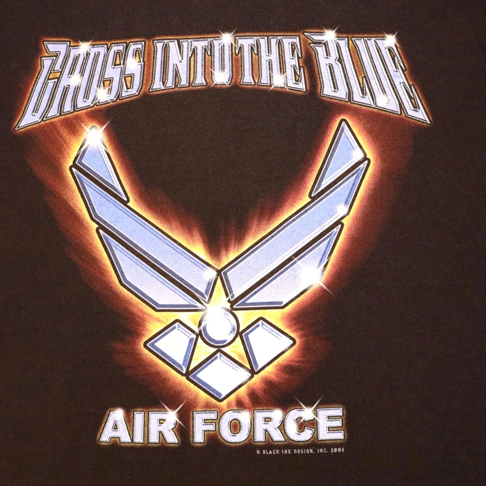 Soffe VINTAGE Air Force "Cross Into The Blue" Black Shirt XL Mens Short Sleeve Soffe Logo Reflective 2005 Decal Defect Size US XL / EU 56 / 4 - 2 Thumbnail