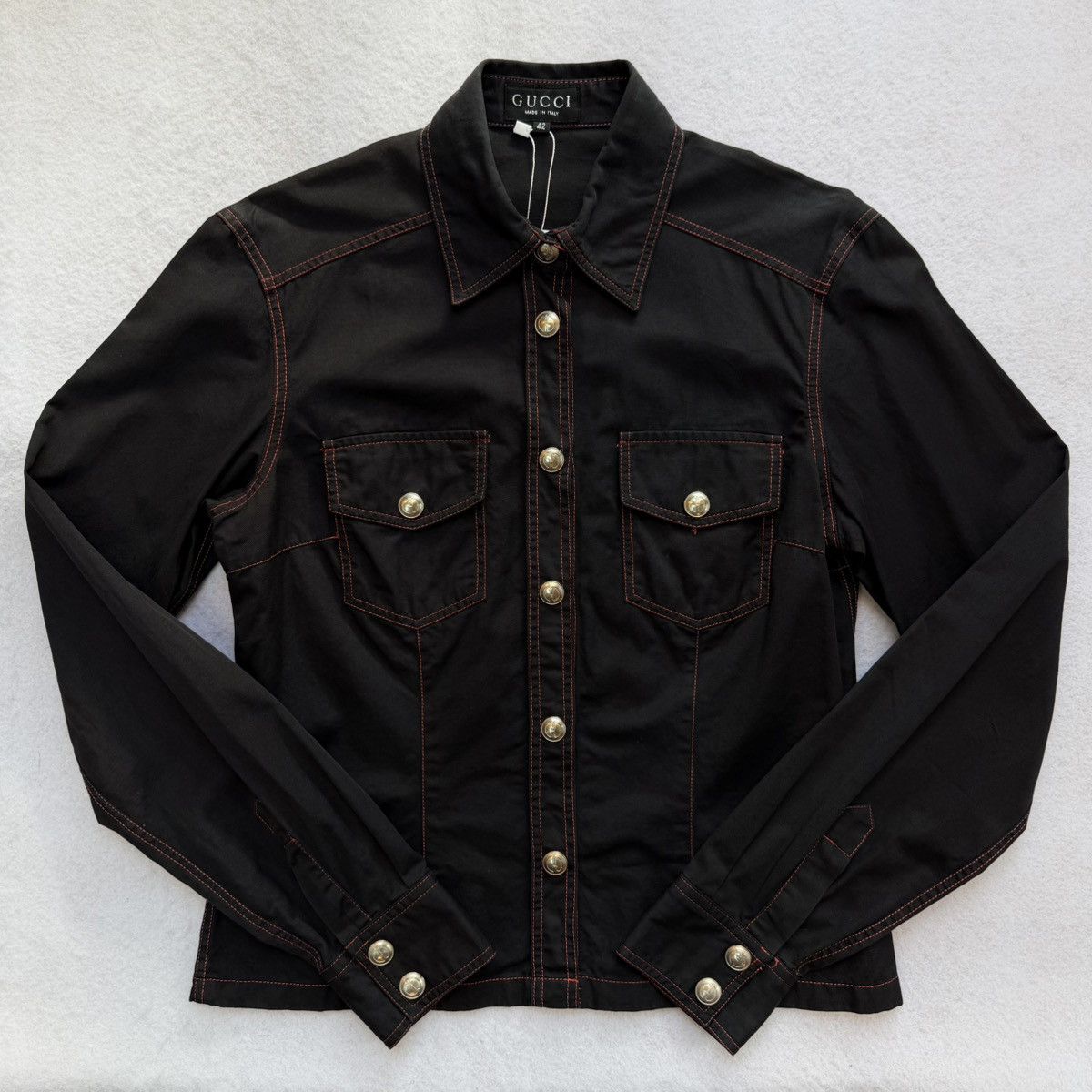 Gucci GUCCl By Tom Ford 1996 Redline Stitch Utility Jacket Size M / US 6-8 / IT 42-44 - 1 Thumbnail
