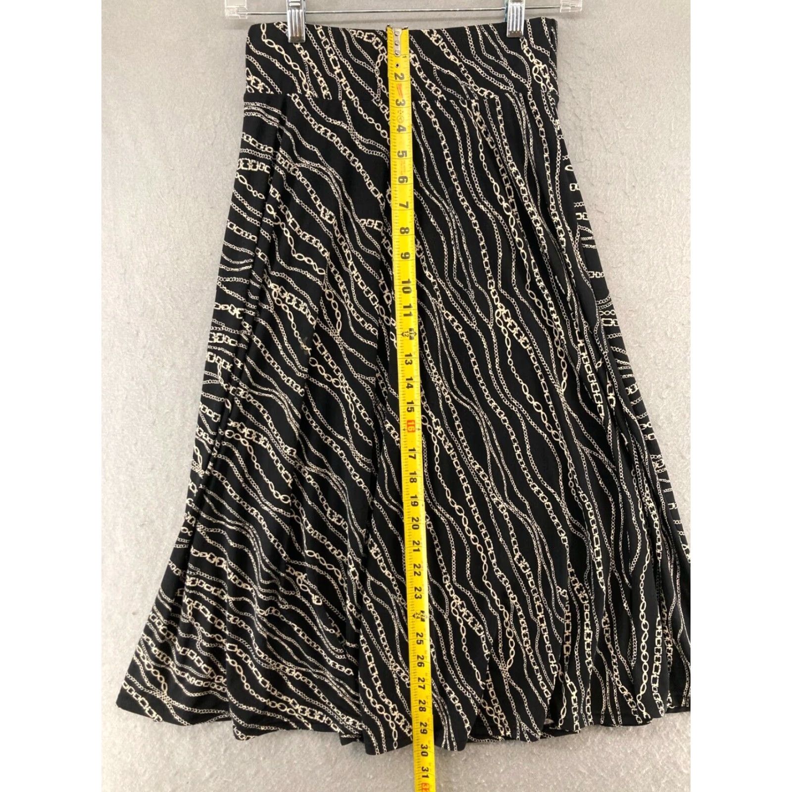 Worthington Worthington Womens Skirt Maxi Small Black Chain Pattern Size 28" / US 6 / IT 42 - 4 Thumbnail