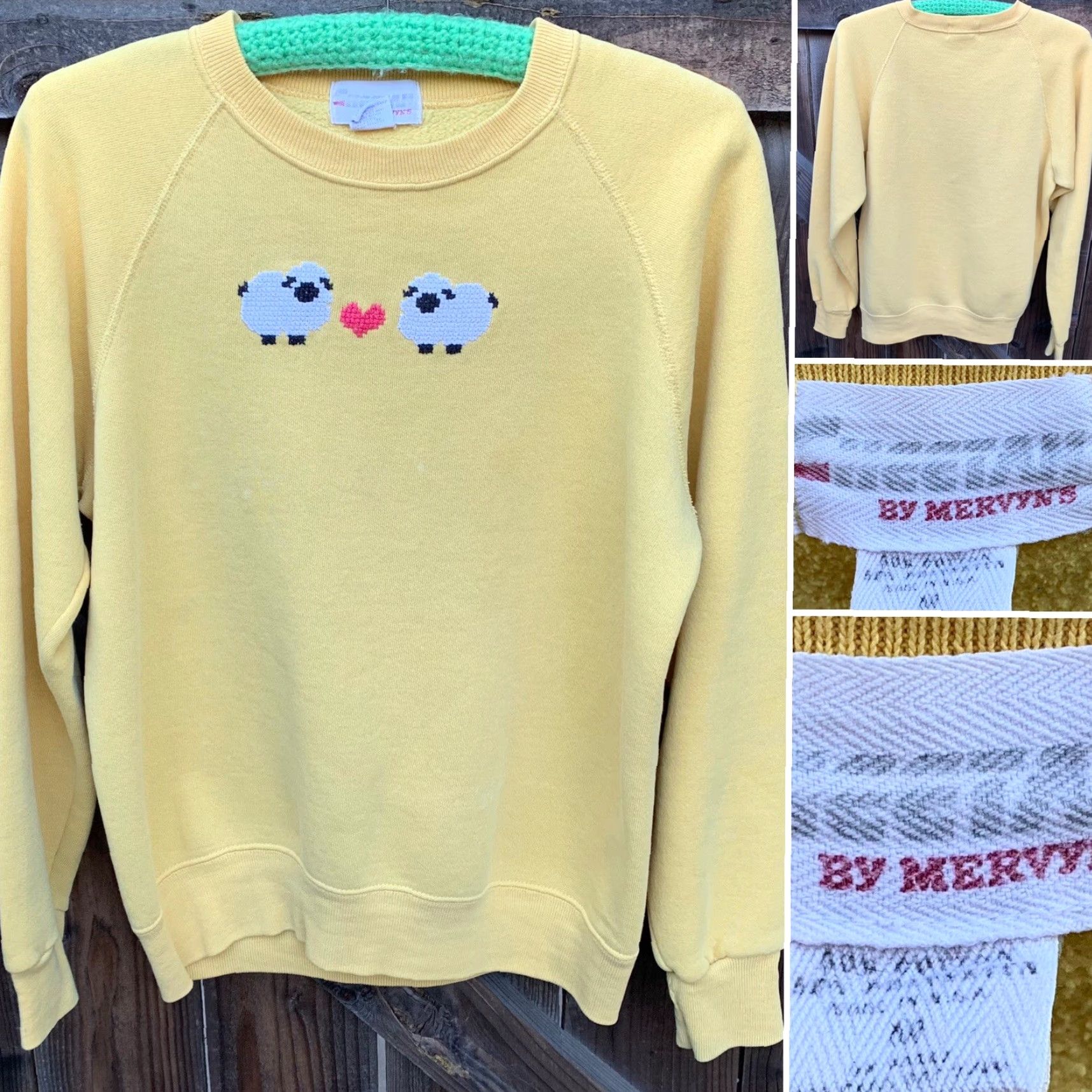 Vintage VINTAGE Cheetah Sweatshirt Raglan Crew Neck Long Sleeve Embroidered Sheep Heart 80s 90s Unisex Adults M Size M / US 6-8 / IT 42-44 - 2 Thumbnail