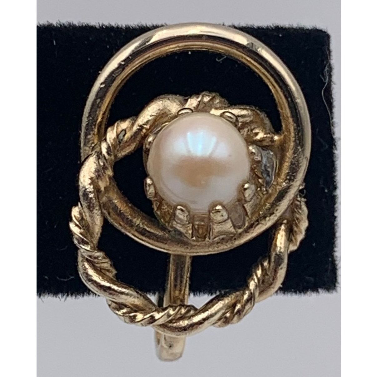 Other Earrings Gold Hoops Pearl Screw Back Vintage READ Size ONE SIZE - 1 Thumbnail