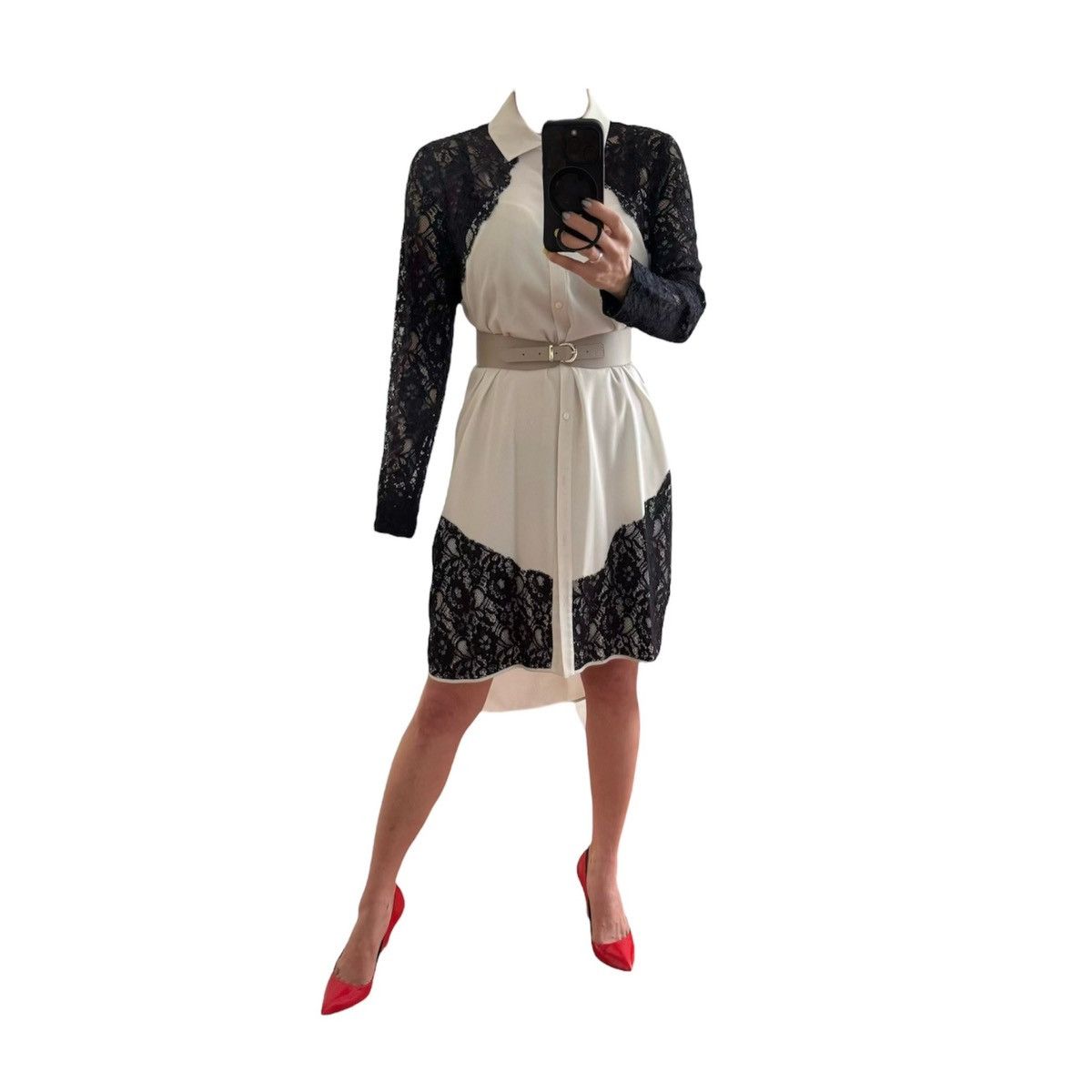 Asos Two-tone lace shirt dress Size M / US 6-8 / IT 42-44 - 7 Thumbnail