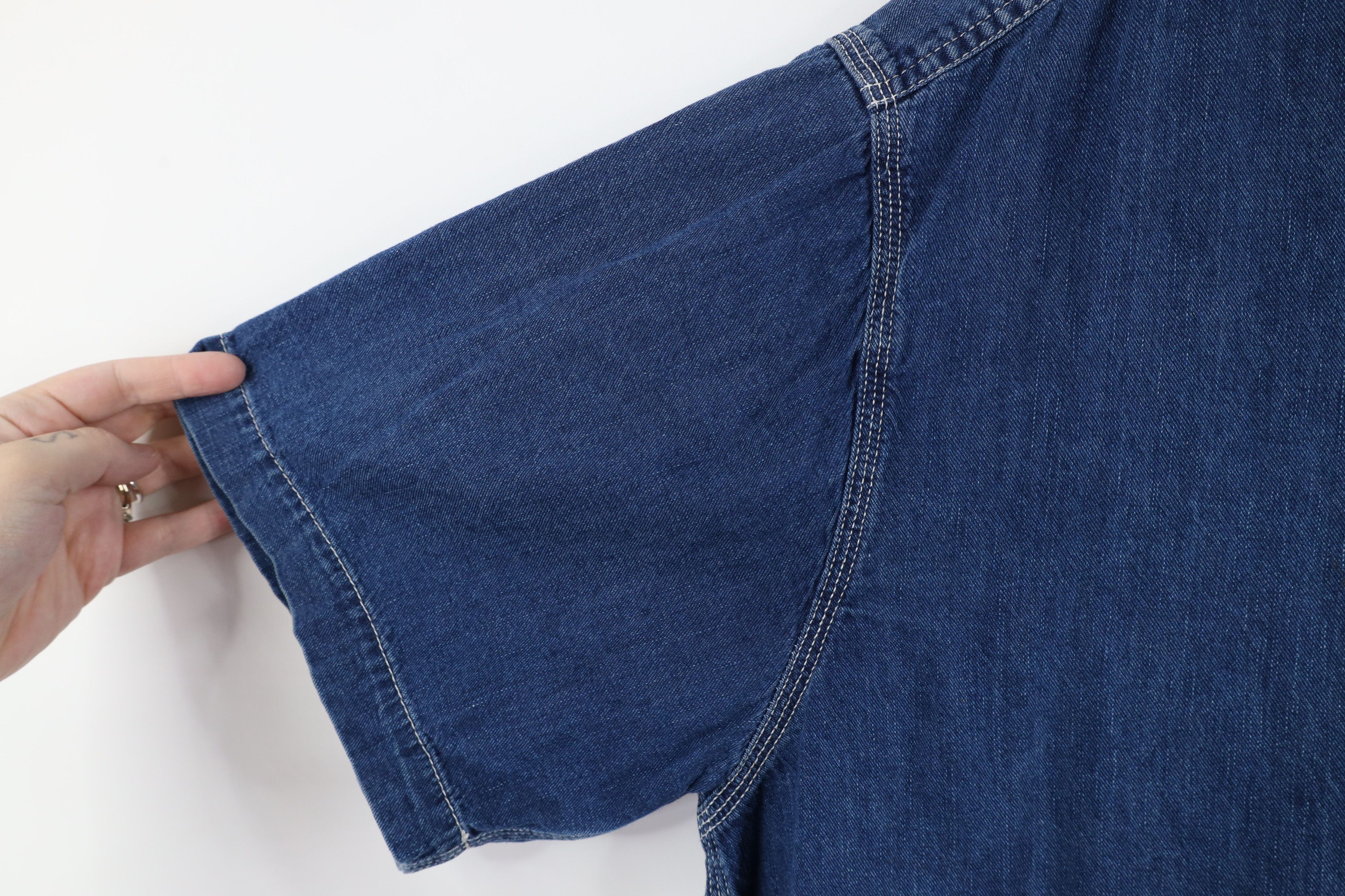 Gap × Vintage Vintage 90s Gap Fit Denim Jean Short Sleeve Button Shirt Size US L / EU 52-54 / 3 - 8 Thumbnail