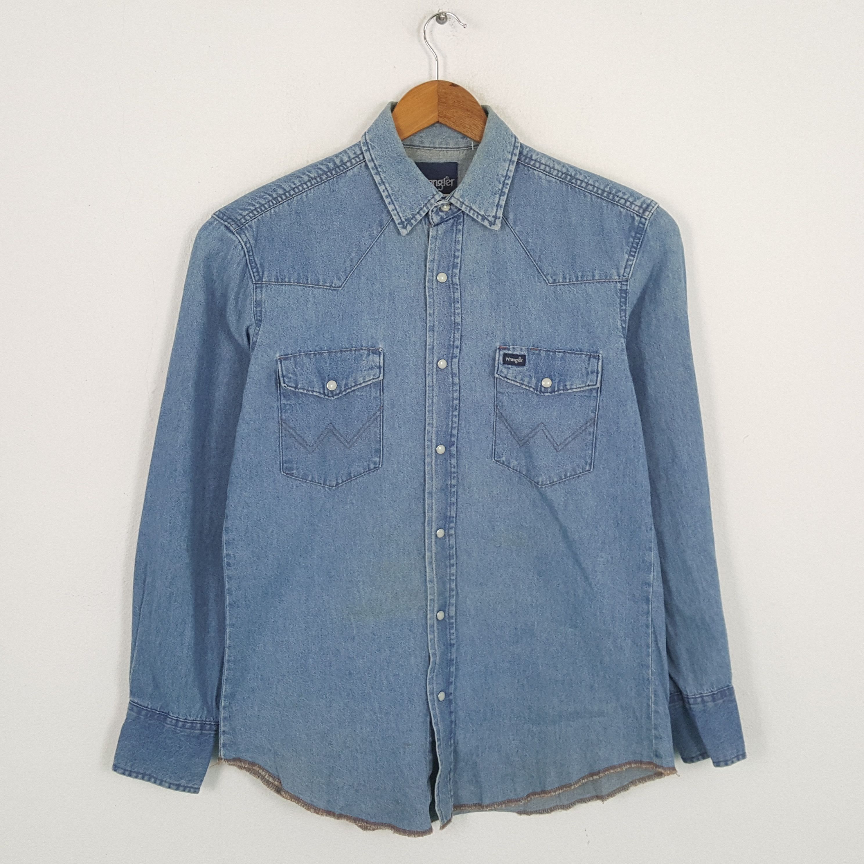 Vintage × Wrangler Vintage WRANGLER American Style Denim Shirt Size US L / EU 52-54 / 3 - 1 Thumbnail