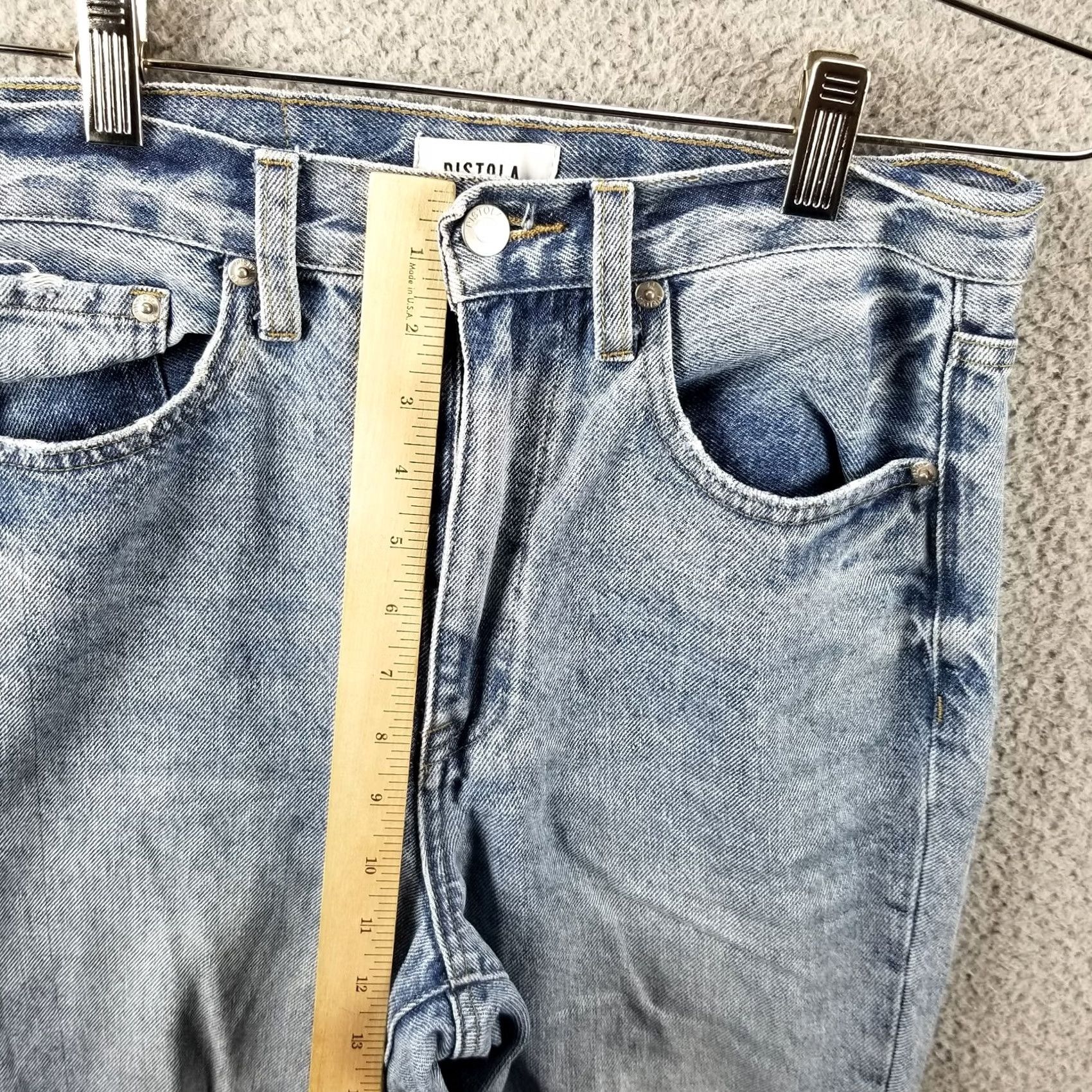 Pistola Pistola Charlie High Waist Jeans In Crawford 27X26 Distressed Jeans Women 27 Color Blue Cropped Distressed Womens Size 27" / US 4 / IT 40 - 4 Thumbnail