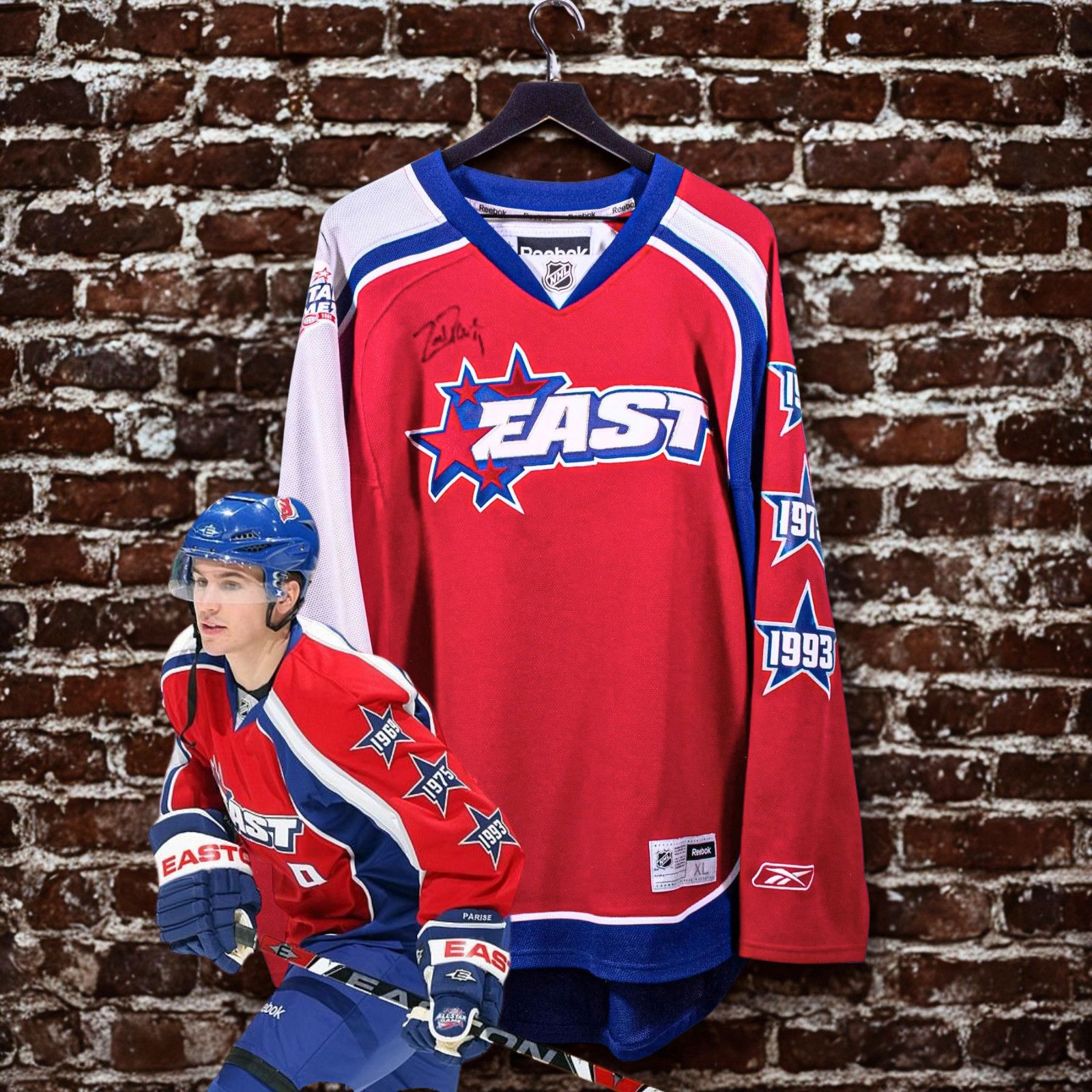 Reebok Zach Parise '09 NHL All Star Jersey Signed Auto Reebok XL Size US XL / EU 56 / 4 - 18 Thumbnail