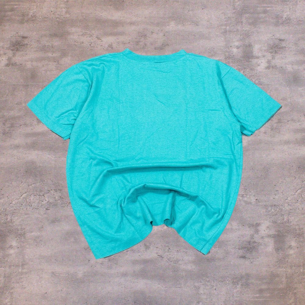 Japanese Brand Vintage 1990’s Flower Pocket Boxy Single Stitch Teal T-Shirt Size US L / EU 52-54 / 3 - 2 Thumbnail