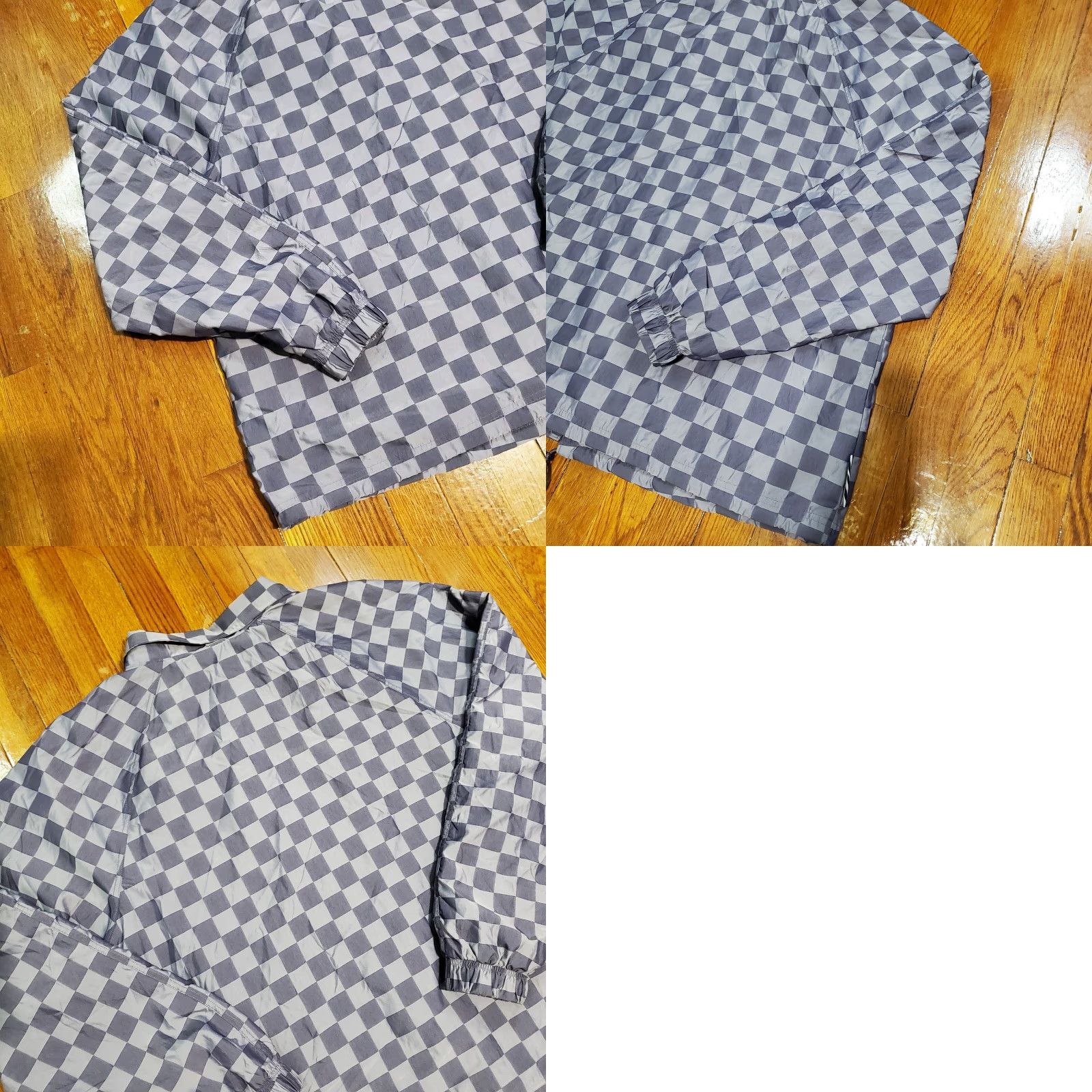 Nike Nike Windbreaker Jacket Womens XL Gray Checkered Windrunner Sportswear Icon Clash Size XL / US 12-14 / IT 48-50 - 9 Thumbnail