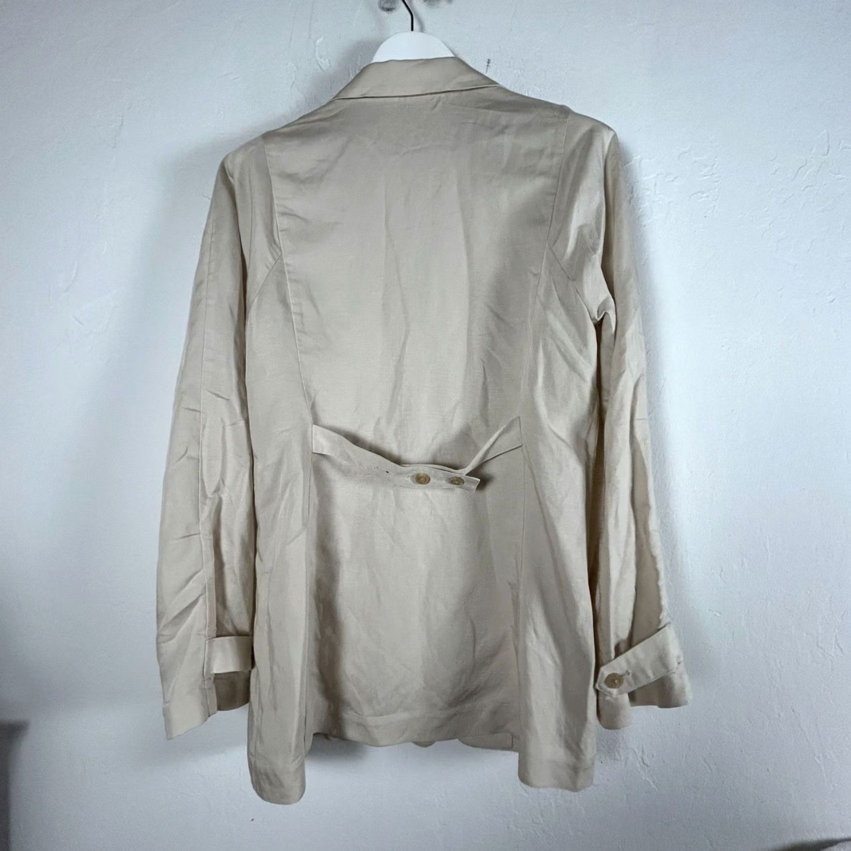 Uniqlo Uniqlo Beige Linen Blend Blazer Jacket Medium Single-Button Womens Regular Lightweight (L 18) Size M / US 6-8 / IT 42-44 - 2 Thumbnail
