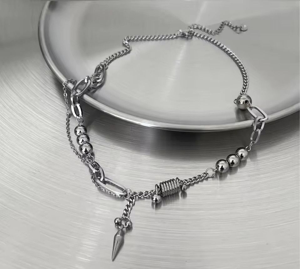 Japanese Brand Titanium Splicing Clavicle Rivet Pendant Necklace Size ONE SIZE - 3 Thumbnail