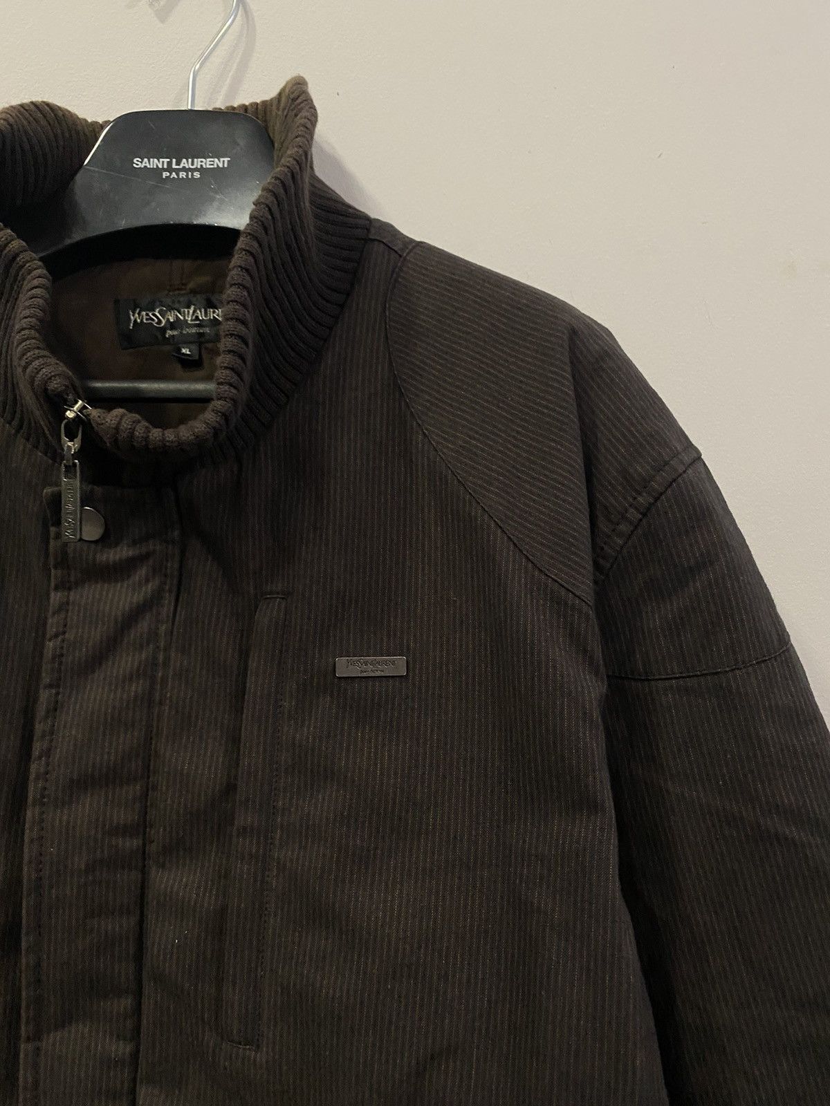 image of Vintage x YVES Saint Laurent Warm YSL Jacket Brown Winter/autumn/spring YSL Bomber, Men's (Size XL)