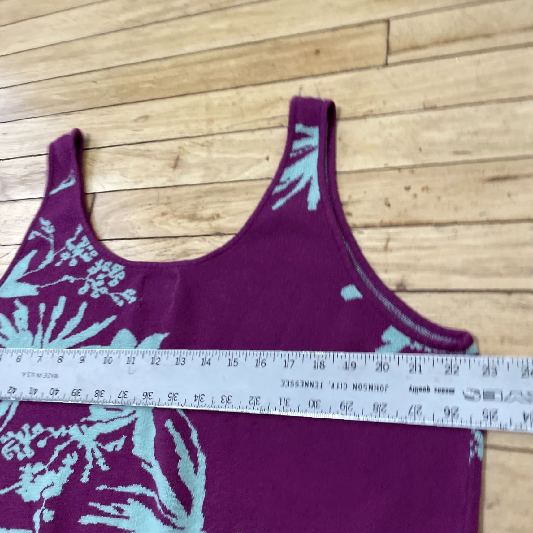 Vintage FUTURE COLLECTIVE Gabriella Karefa-Johnson Knit Tank Top Womens 2X Purple Floral Shirt Tank Women 2X Purple Floral Size XXL / US 16-18 / IT 52-54 - 7 Thumbnail